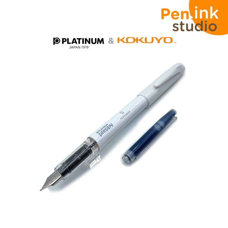 Platinum Preppy White 0.3 Fine Nib Fountain Pen Collaboration with Kokuyo Special Edition.