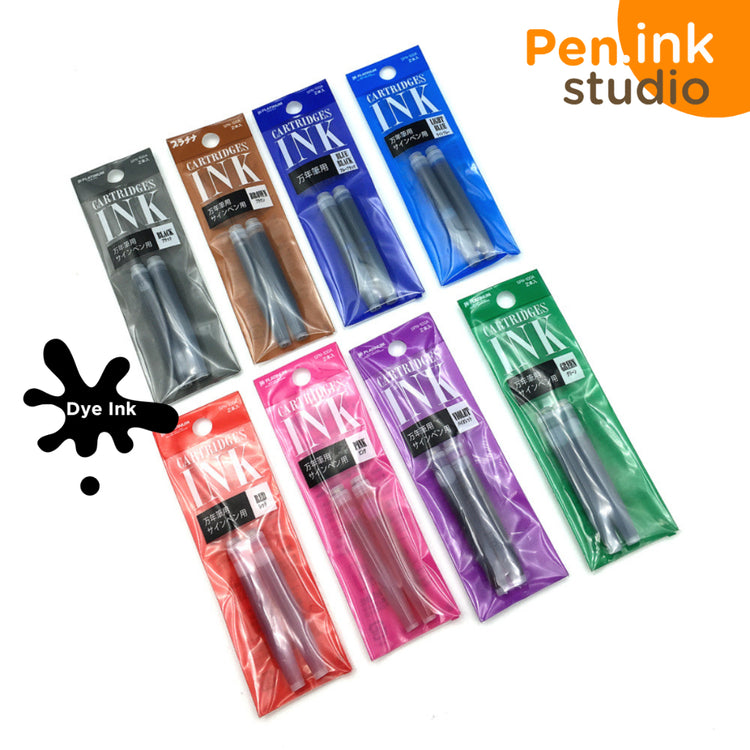 Platinum Pen Dyestuff Fountain Pen Ink Cartridges Refill - Pack of 2pcs