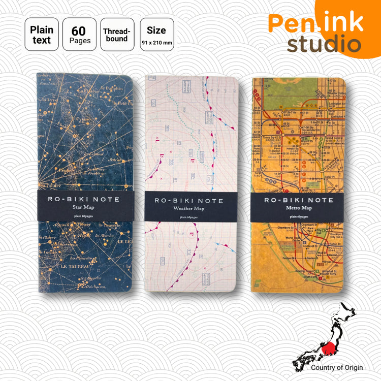 Japanese Ro-Biki Notebook Map Series 91 x 210mm Size
