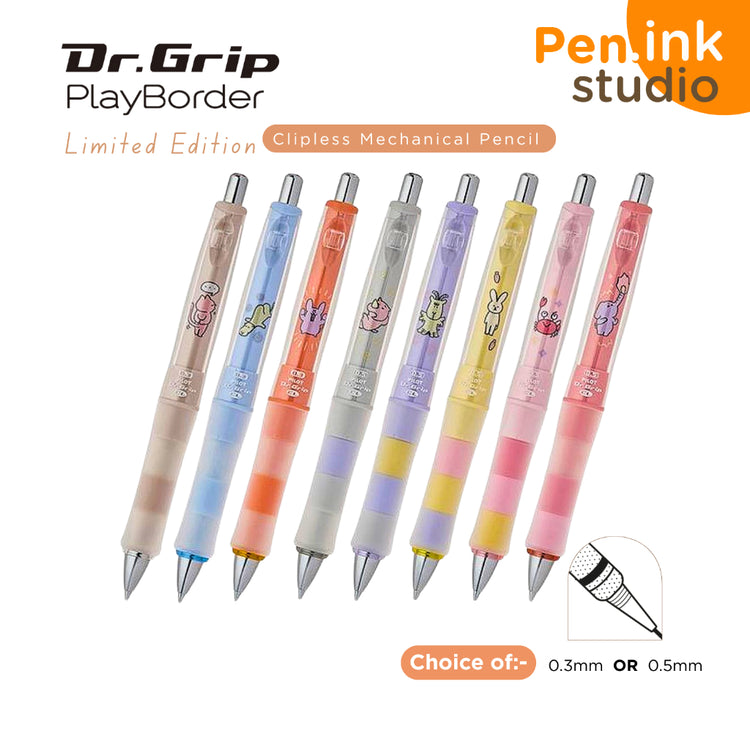 Pilot Pen Dr. Grip CL Play Border Yuru-ku Limited Edition Cute Animal Motif Design 0.3mm or 0.5mm Lead Mechanical Pencil