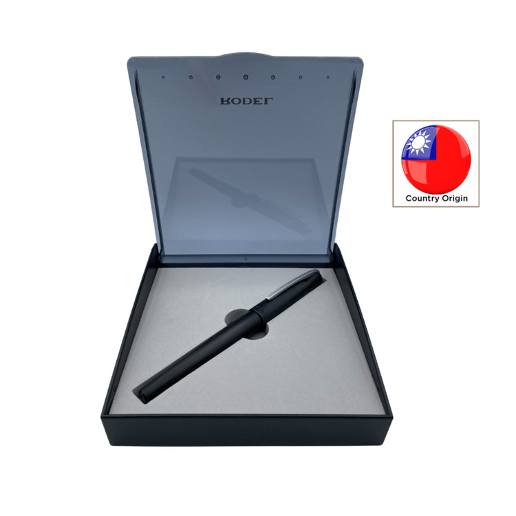 Rodel Old Brand Unique Medium Nib Aluminiumm Brush Pattern Fountain Pen