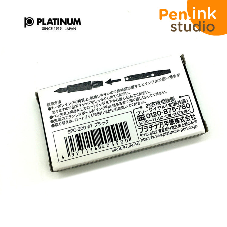 Platinum Pen Carbon Black Ink Cartridge Pack of 4pcs