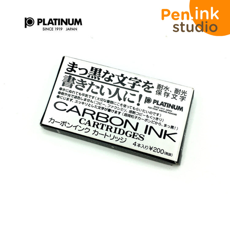 Platinum Pen Carbon Black Ink Cartridge Pack of 4pcs