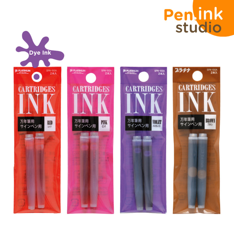 Platinum Pen Dyestuff Fountain Pen Ink Cartridges Refill - Pack of 2pcs