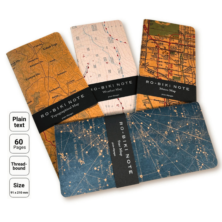 Japanese Ro-Biki Notebook Map Series 91 x 210mm Size